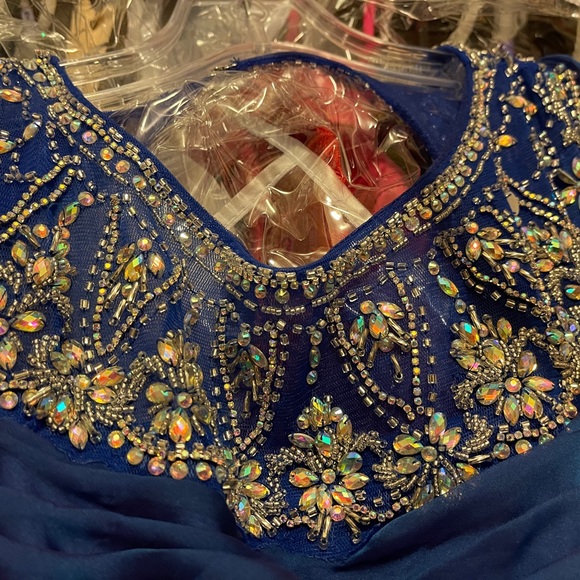 Royal Blue Pageant Dress Size 14 Girls - Picture 4 of 5